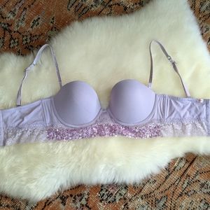 NWOT Lilac Bustier Bra with Sequin + Rhinestone